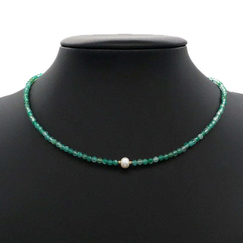 Customized Wholesale Handmade OEM Manufacture China Factory Gold Plated Natural Stone Beads Fresh Water Pearl Necklace For Women
