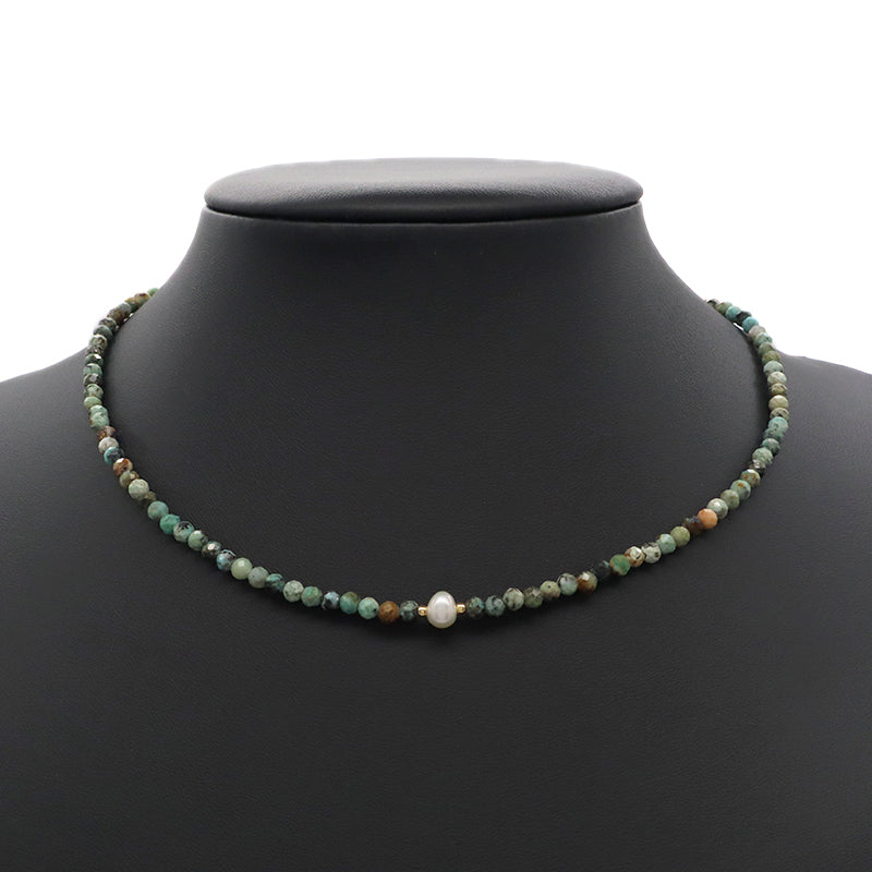Customized Wholesale Handmade OEM Manufacture China Factory Gold Plated Natural Stone Beads Fresh Water Pearl Necklace For Women