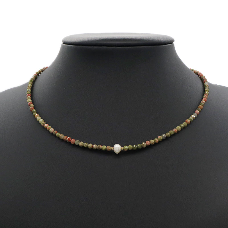 Customized Wholesale Handmade OEM Manufacture China Factory Gold Plated Natural Stone Beads Fresh Water Pearl Necklace For Women