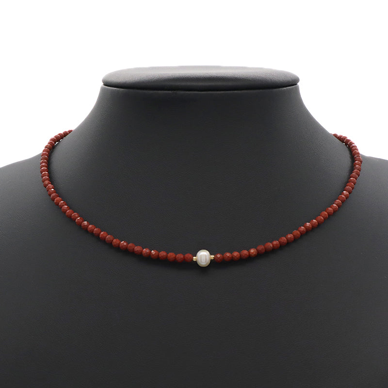 Customized Wholesale Handmade OEM Manufacture China Factory Gold Plated Natural Stone Beads Fresh Water Pearl Necklace For Women