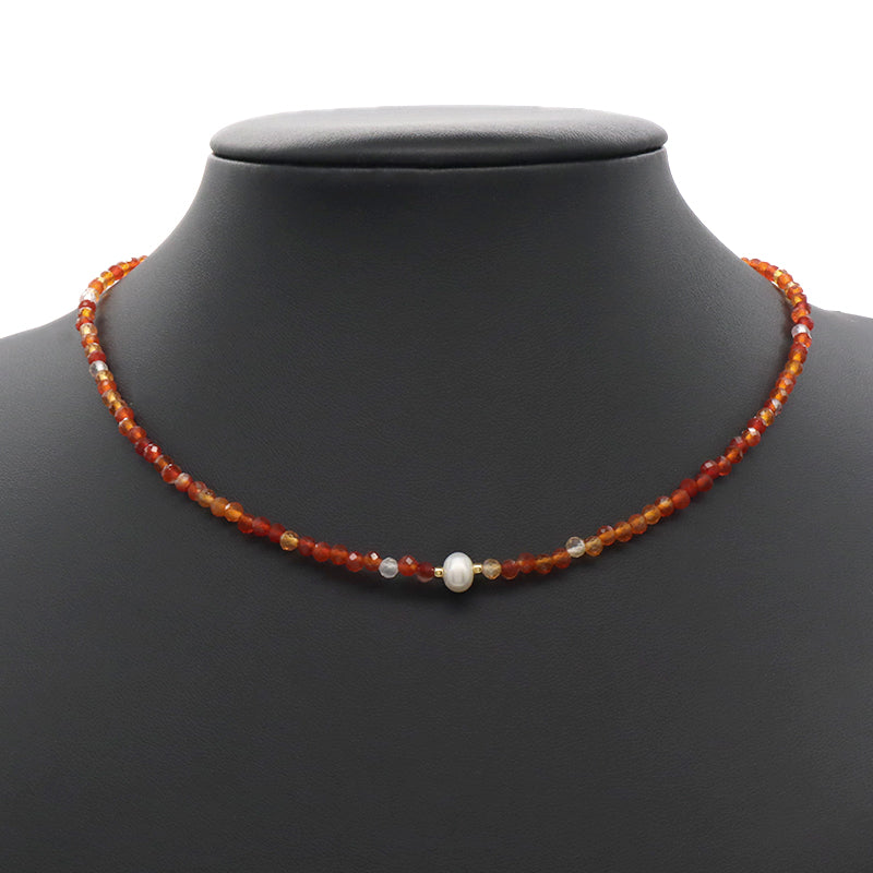 Customized Wholesale Handmade OEM Manufacture China Factory Gold Plated Natural Stone Beads Fresh Water Pearl Necklace For Women