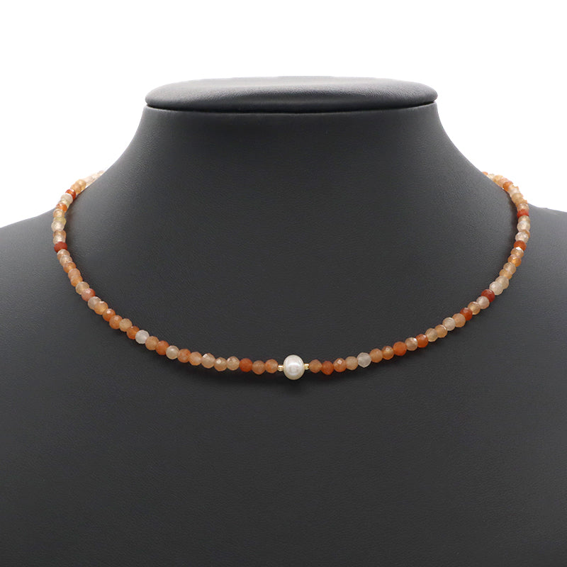 Customized Wholesale Handmade OEM Manufacture China Factory Gold Plated Natural Stone Beads Fresh Water Pearl Necklace For Women