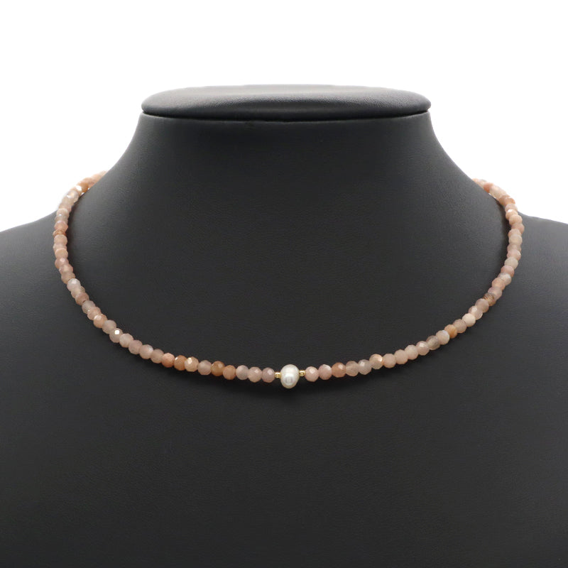 Customized Wholesale Handmade OEM Manufacture China Factory Gold Plated Natural Stone Beads Fresh Water Pearl Necklace For Women