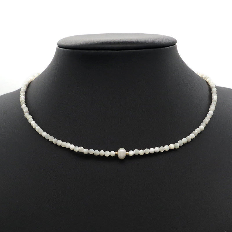 Customized Wholesale Handmade OEM Manufacture China Factory Gold Plated Natural Stone Beads Fresh Water Pearl Necklace For Women