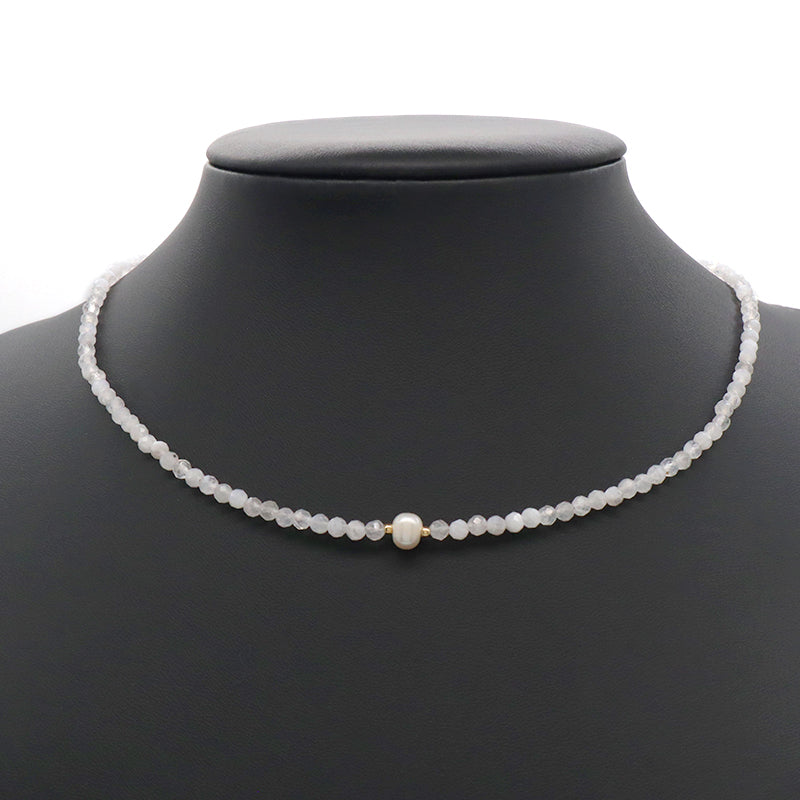 Customized Wholesale Handmade OEM Manufacture China Factory Gold Plated Natural Stone Beads Fresh Water Pearl Necklace For Women