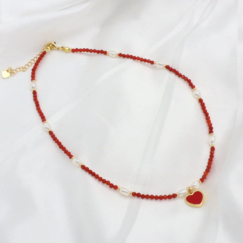 OEM Handmade Customized Wholesale Manufacture Factory Gold Plated Brass Pendant Natural Stone Beads Fresh Water Pearl Necklace