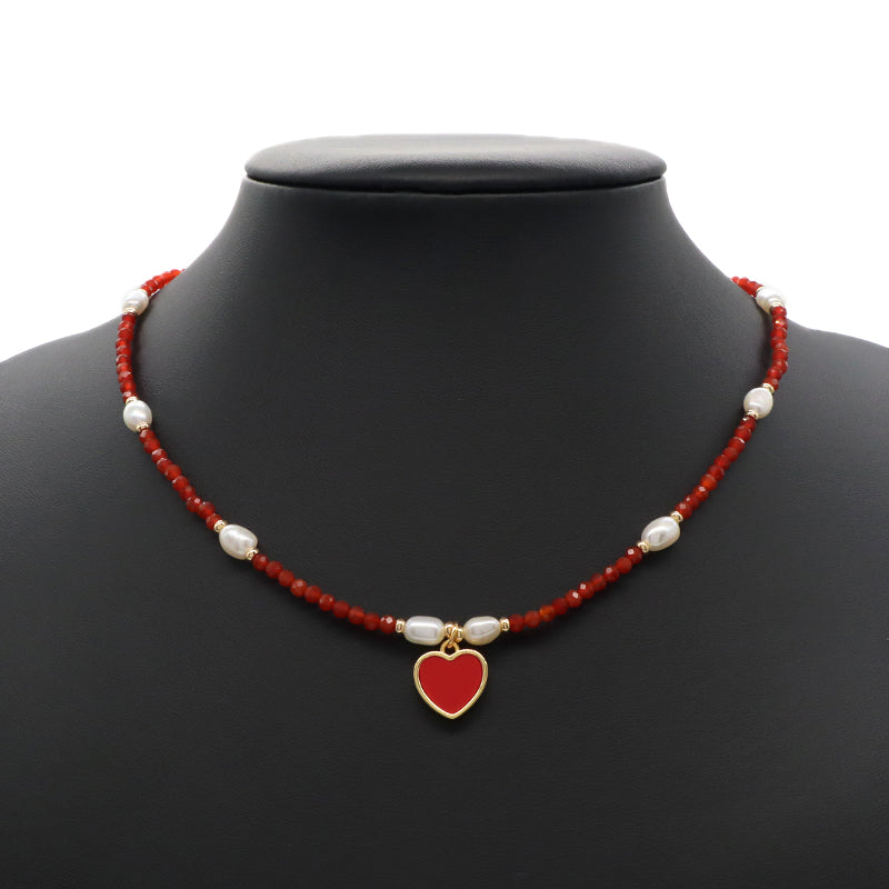 OEM Handmade Customized Wholesale Manufacture Factory Gold Plated Brass Pendant Natural Stone Beads Fresh Water Pearl Necklace