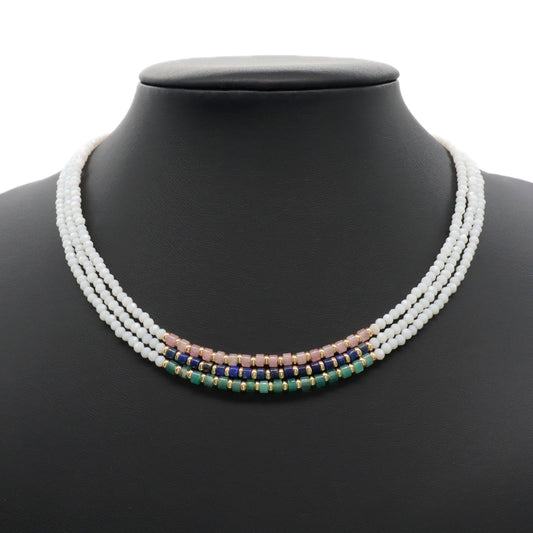 OEM Wholesale China Factory Customized Handmade Manufacture Gold Plated Natural Stone Beads Glass Crystal Beads Necklace