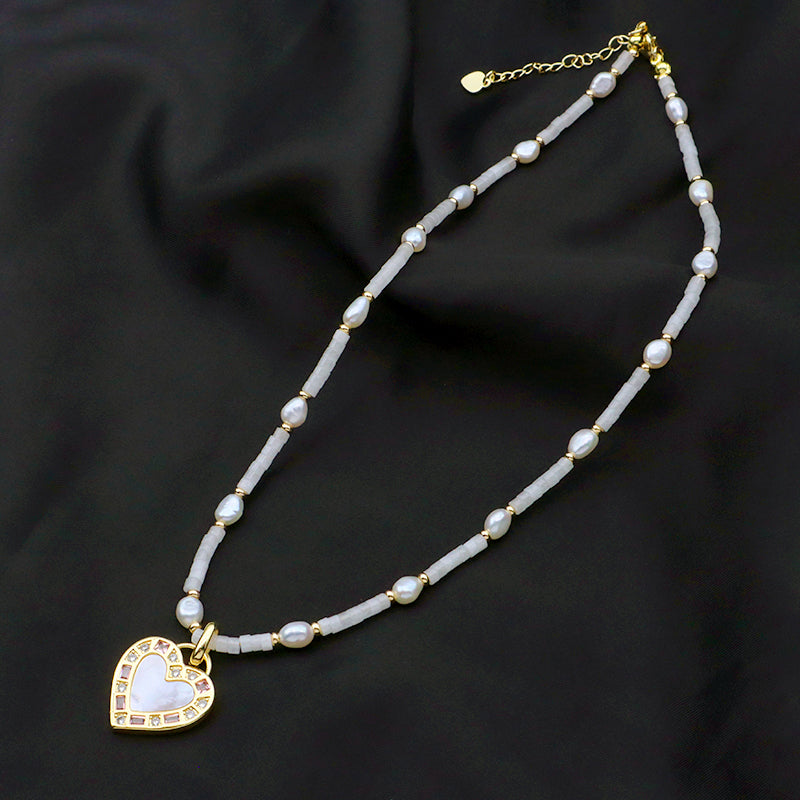 OEM Wholesale Custom Trendy China Factory Fashion Handmade Custom Shell Pendant Jewelry Natural Stone Gold Plated Fresh Water Pearl Necklace
