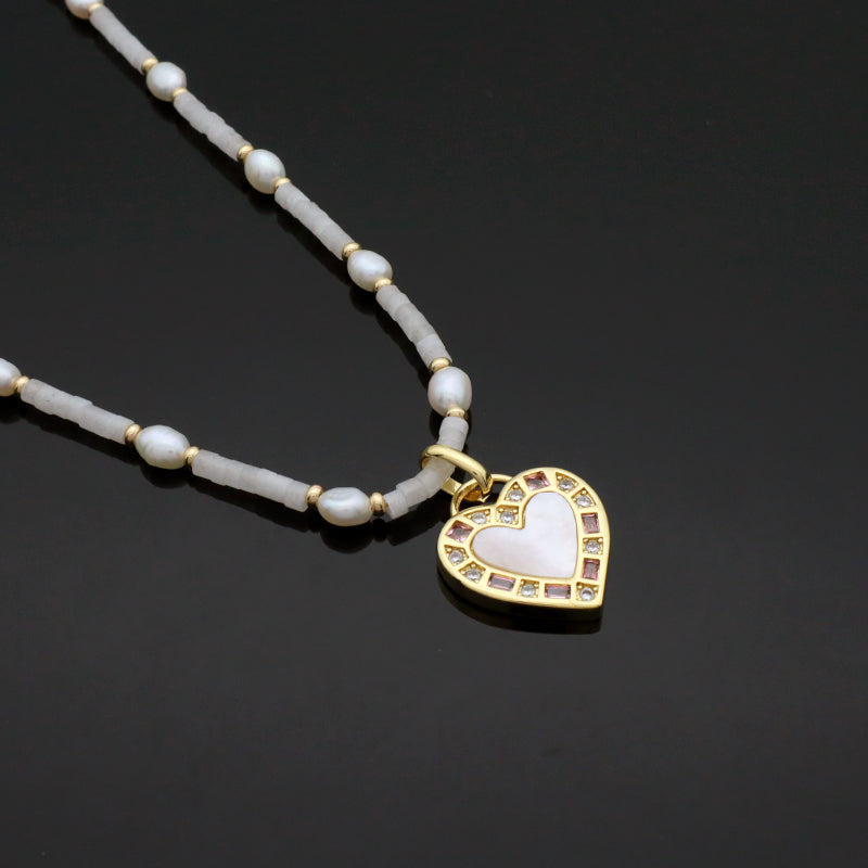 OEM Wholesale Custom Trendy China Factory Fashion Handmade Custom Shell Pendant Jewelry Natural Stone Gold Plated Fresh Water Pearl Necklace