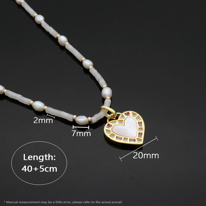OEM Wholesale Custom Trendy China Factory Fashion Handmade Custom Shell Pendant Jewelry Natural Stone Gold Plated Fresh Water Pearl Necklace