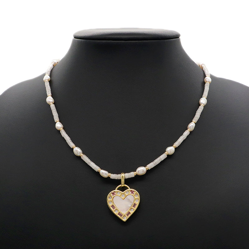 OEM Wholesale Custom Trendy China Factory Fashion Handmade Custom Shell Pendant Jewelry Natural Stone Gold Plated Fresh Water Pearl Necklace