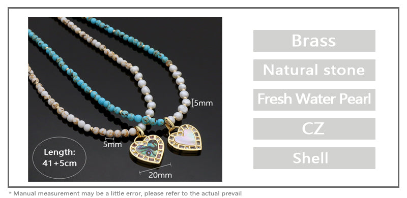 Handmade Trendy Customized Wholesale Manufacture Gold Plated Shell Pendant Natural Stone Beads Fresh Water Pearl Necklace