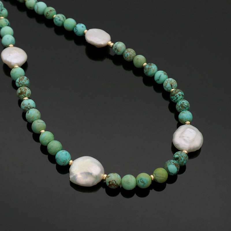 Custom Wholesale Handmade Trendy Manufacture Gold Plated Fresh Water Pearl Natural Stone Beads Necklace