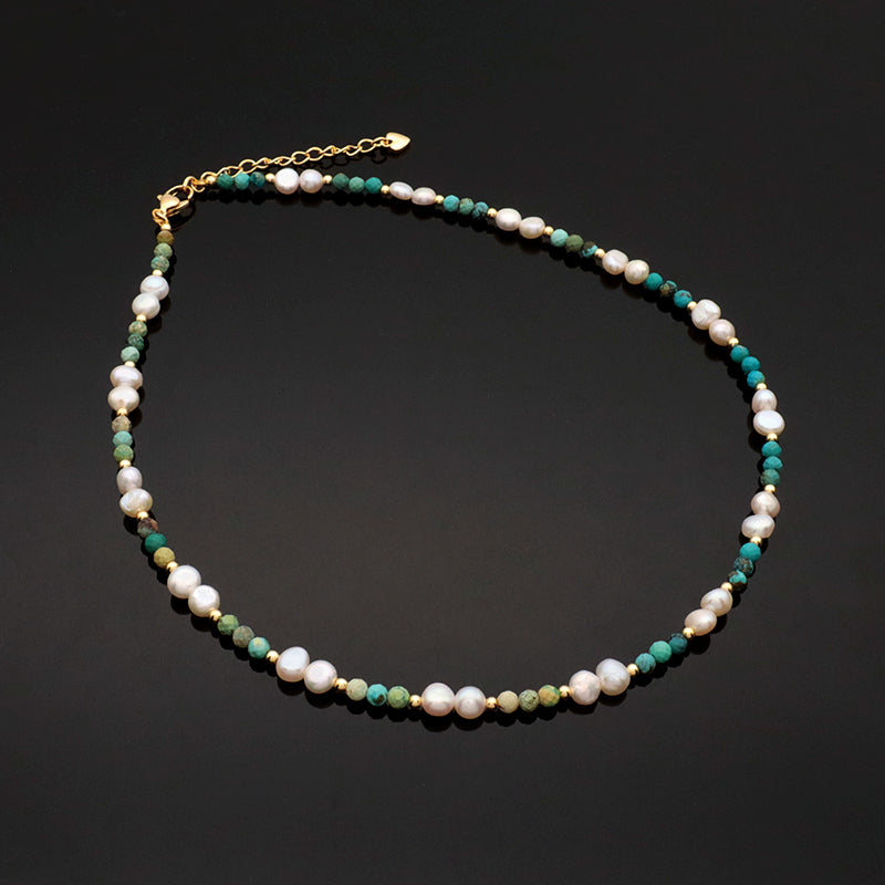 Custom Quality Manufacture Factory Wholesale Adjustable Handmade Natural Stone Necklace Fresh Water Pearl Necklace For Women