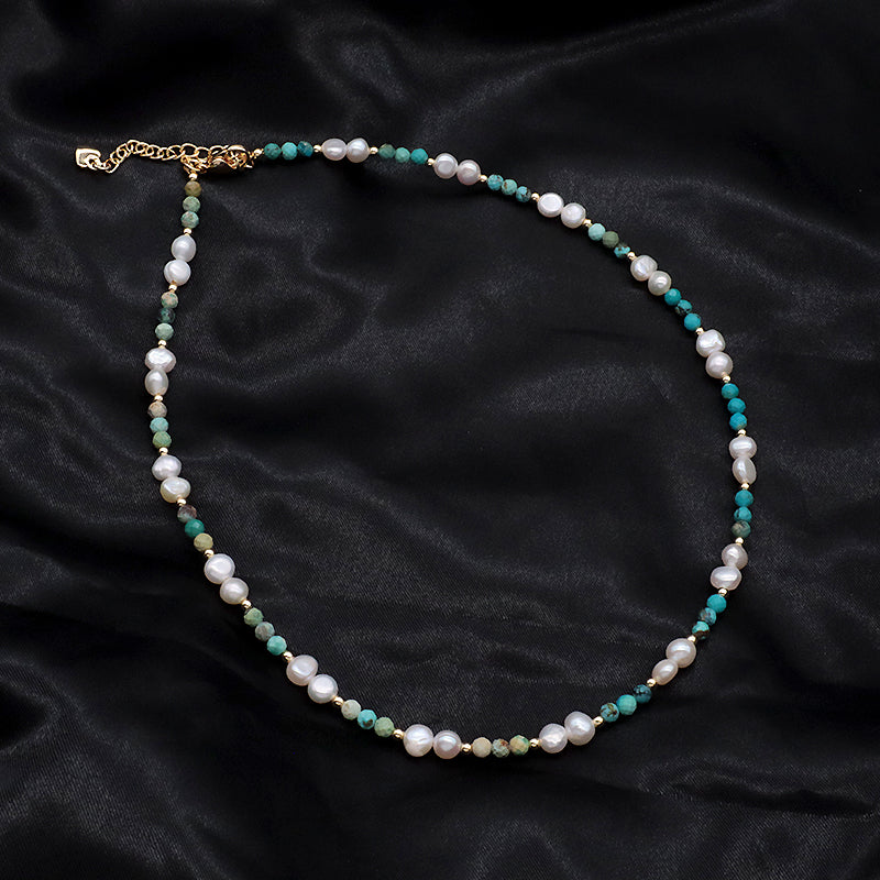 Custom Quality Manufacture Factory Wholesale Adjustable Handmade Natural Stone Necklace Fresh Water Pearl Necklace For Women