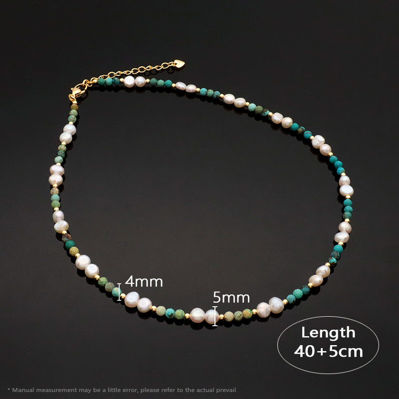 Custom Quality Manufacture Factory Wholesale Adjustable Handmade Natural Stone Necklace Fresh Water Pearl Necklace For Women
