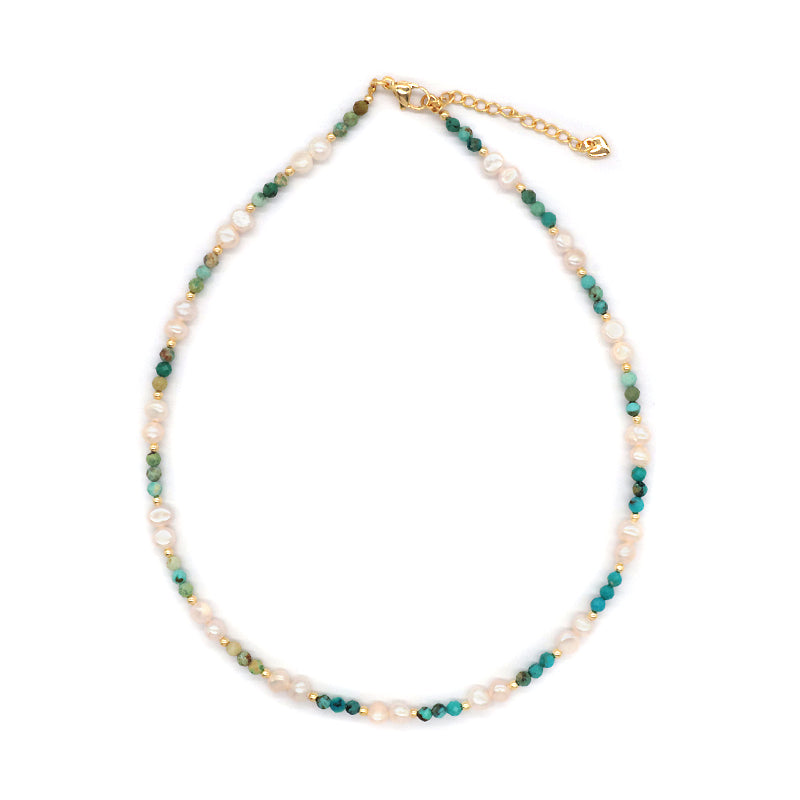 Custom Quality Manufacture Factory Wholesale Adjustable Handmade Natural Stone Necklace Fresh Water Pearl Necklace For Women