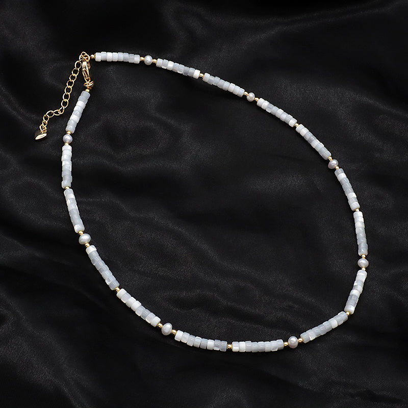 Newest Design Factory Wholesale Adjustable Handmade Natural Stone Necklace Fresh Water Pearl Necklace For Women