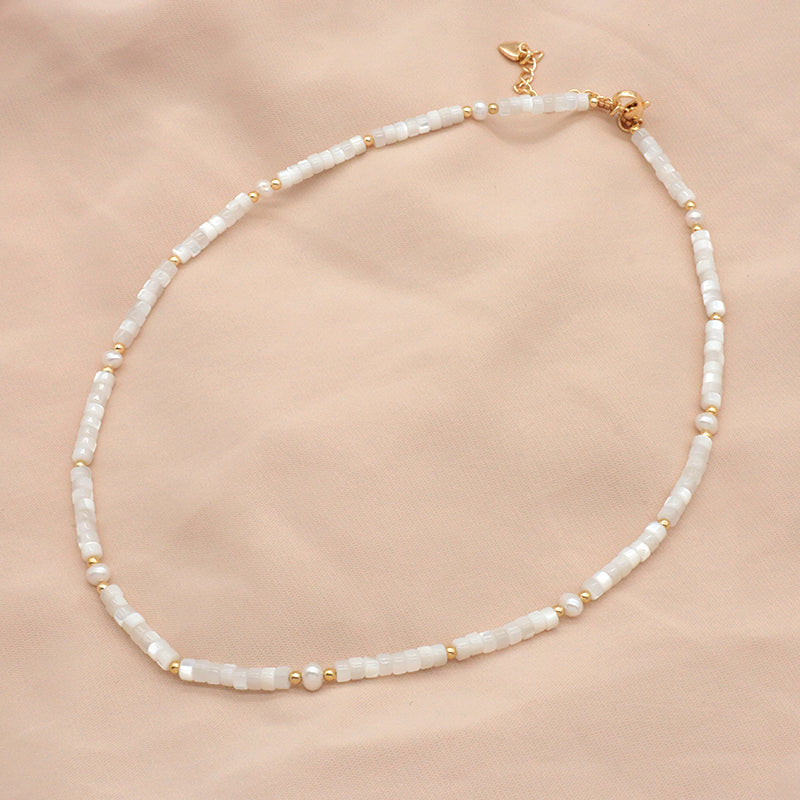 Newest Design Factory Wholesale Adjustable Handmade Natural Stone Necklace Fresh Water Pearl Necklace For Women