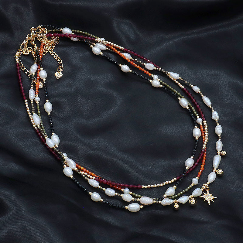 Factory Customized OEM Wholesale Manufacture Handmade Gold Plated Glass Crystal Beads Fresh Water Pearl Necklace