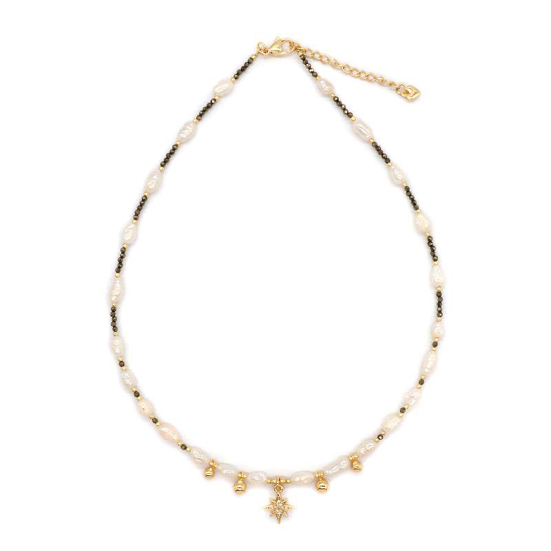 Factory Customized OEM Wholesale Manufacture Handmade Gold Plated Glass Crystal Beads Fresh Water Pearl Necklace