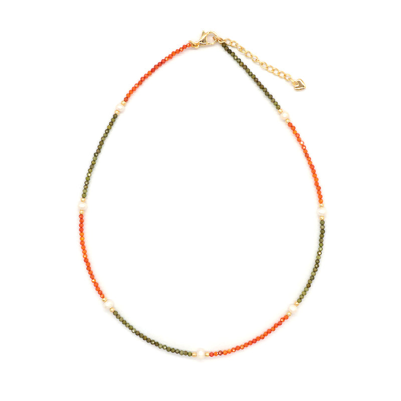 Factory Customized OEM Wholesale Manufacture Handmade Gold Plated Glass Crystal Beads Fresh Water Pearl Necklace
