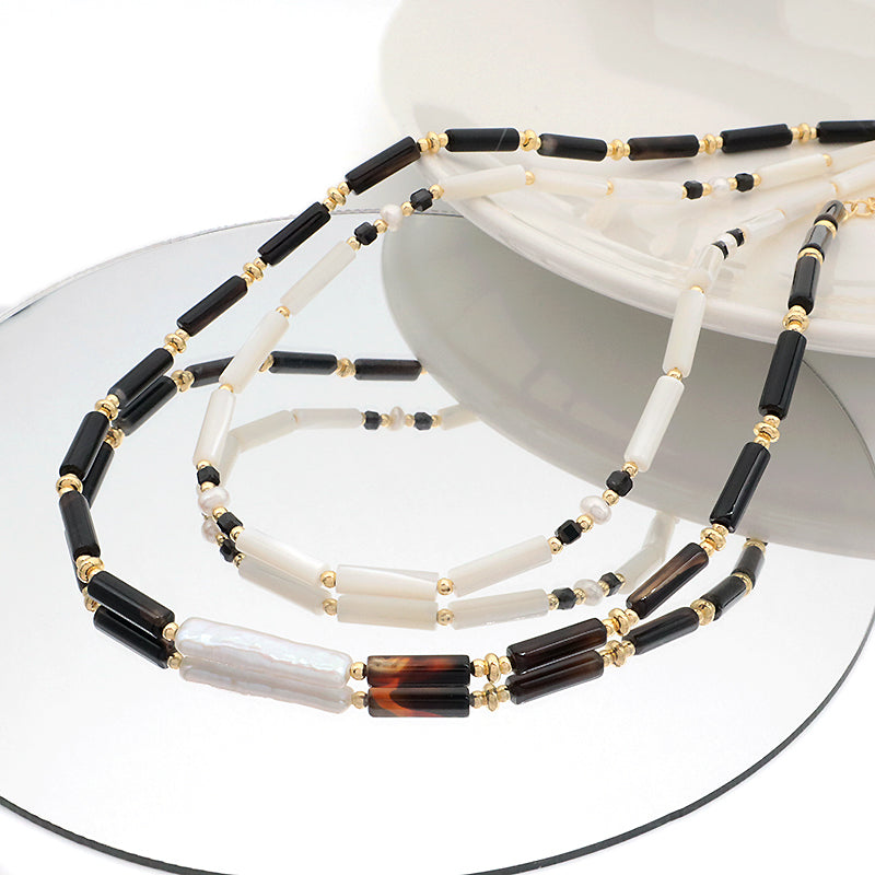 Wholesale Newest Design Factory Adjustable Handmade Natural Stone Necklace Fresh Water Pearl Necklace For Women
