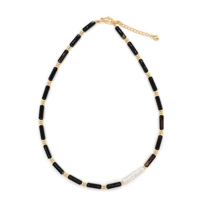 Wholesale Newest Design Factory Adjustable Handmade Natural Stone Necklace Fresh Water Pearl Necklace For Women
