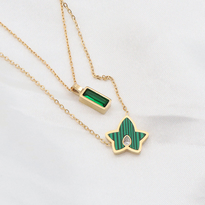 Newest Customized Wholesale Fashion Design Gold Plated Chain Stainless Steel Chain Jewelry Shell CZ Pendant Necklace