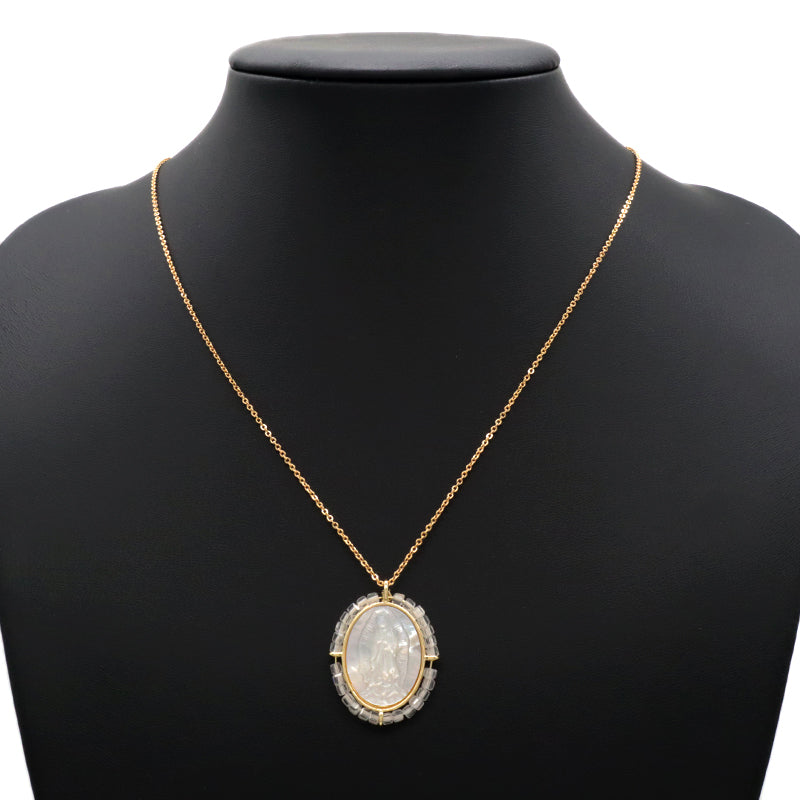 Fashion Design Customized Wholesale Gold Plated Chain Brass Chain Jewelry Natural Stone Beads Shell Pendant Necklace