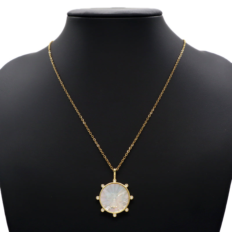 Factory Wholesale Newest Design Customizable Fashion Jewelry Bee Shell Pendant Gold Plated Stainless Steel Chain Necklace For Women