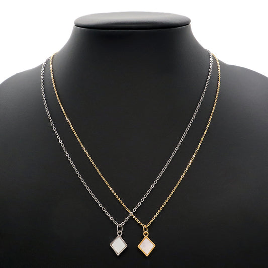 Newest Wholesale Custom Manufacture Factory Charm Women Gold Plated Stainless Steel Chain Prismatic Shell Pendant For Necklace