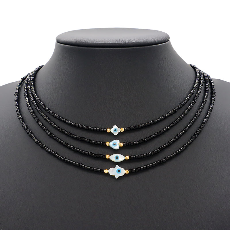 Handmade OEM Newest Custom Wholesale Fashion Gold Plated Shell Charm Jewelry Gift Seed Beads Necklace Necklace