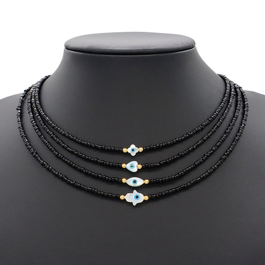 Handmade OEM Newest Custom Wholesale Fashion Gold Plated Shell Charm Jewelry Gift Seed Beads Necklace Necklace