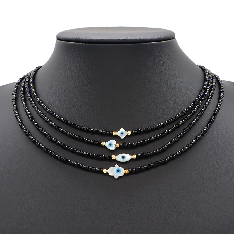 Handmade OEM Newest Custom Wholesale Fashion Gold Plated Shell Charm Jewelry Gift Seed Beads Necklace Necklace
