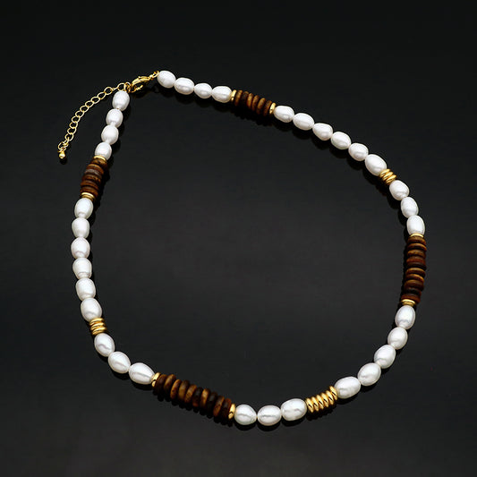Wholesale Custom Newest Design Trendy Fashion Handmade Manufacture Natural Stone Beads Jewelry Fresh Water Pearl Necklace
