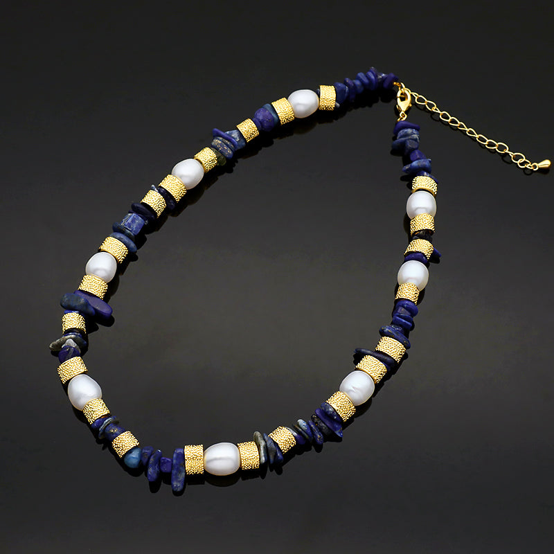 Good Quality Custom Manufacture Factory Wholesale Adjustable Handmade Natural Stone Necklace Fresh Water Pearl Necklace For Women