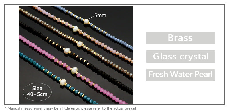Newest Wholesale Custom Manufacture Factory Handmade Fresh Water Pearl Glass Crystal Beads Necklace For Women