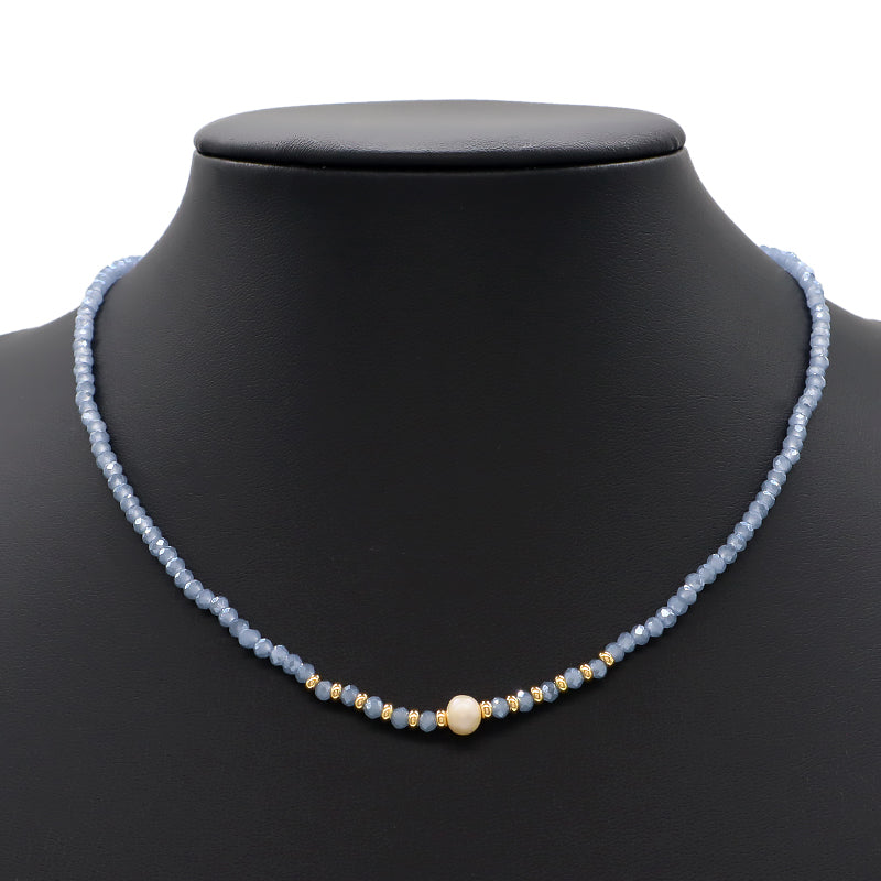 Newest Wholesale Custom Manufacture Factory Handmade Fresh Water Pearl Glass Crystal Beads Necklace For Women