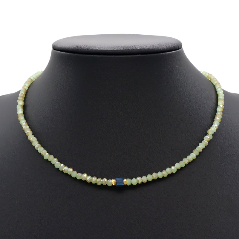 Handmade OEM Wholesale Fashion Customized Gold Plated Glass Crystal Necklace For Women Gift