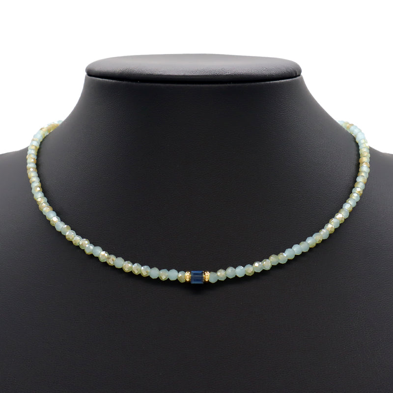 Handmade OEM Wholesale Fashion Customized Gold Plated Glass Crystal Necklace For Women Gift