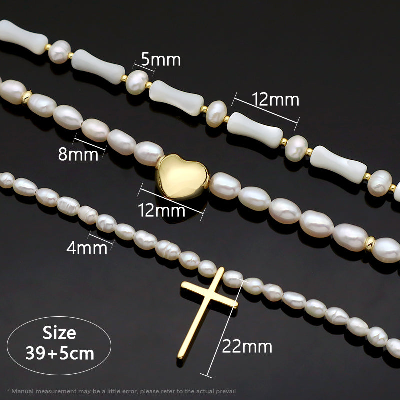 Wholesale Newest Design Necklace Jewelry Women Gold plated Brass Gold Plated Natural Stone Natural Fresh Water Pearl Necklace