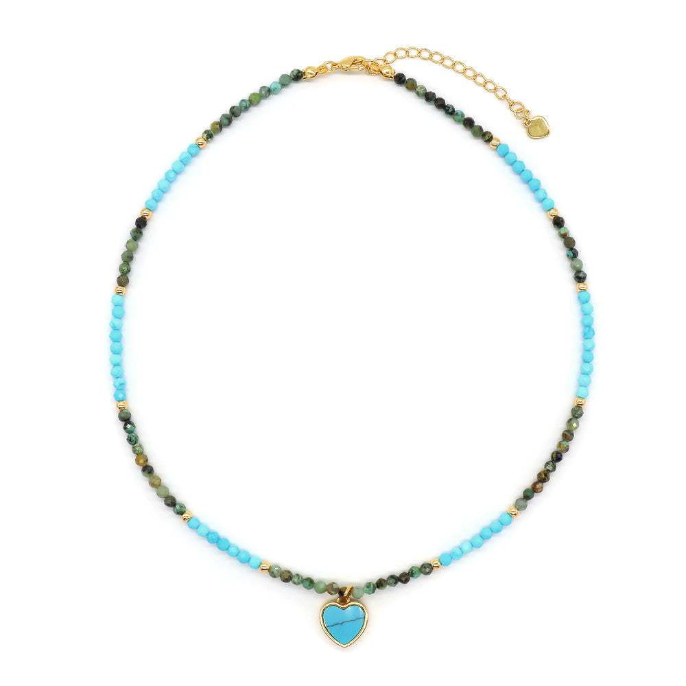 Trendy New Design Wholesale Custom Fashion Handmade Manufacture CZ Brass Sun Pendant Natural Stone Beads Jewelry Necklace