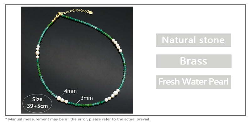 Wholesale Custom Trendy Fashion Handmade Custom Jewelry Natural Stone Gold Plated Fresh Water Pearl Necklace