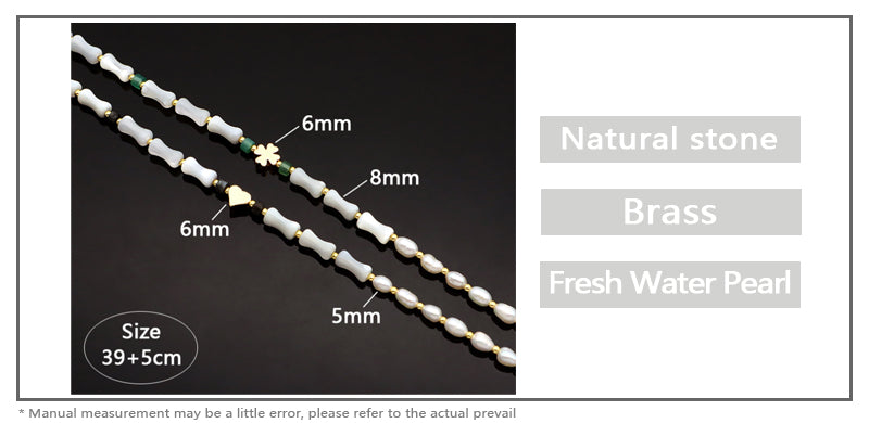 Custom Trendy Handmade Natural Stone Beads Jewelry Fresh Water Pearl Necklace