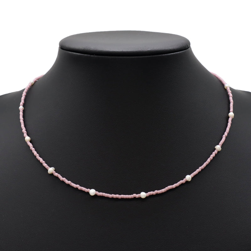 Custom Colorful Miyuki Beads Natural Freshwater Pearl Necklace