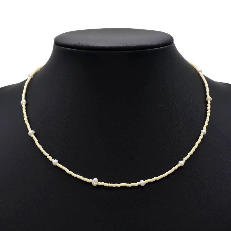 Custom Colorful Miyuki Beads Natural Freshwater Pearl Necklace