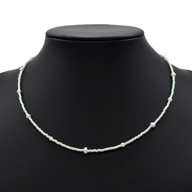 Custom Colorful Miyuki Beads Natural Freshwater Pearl Necklace