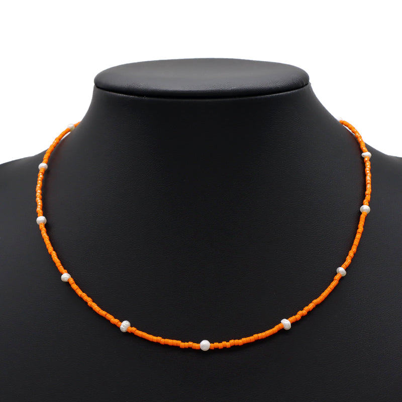 Custom Colorful Miyuki Beads Natural Freshwater Pearl Necklace